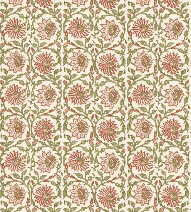 BW45159/3 Cecily Red / Green Wallpaper by GP & J Baker