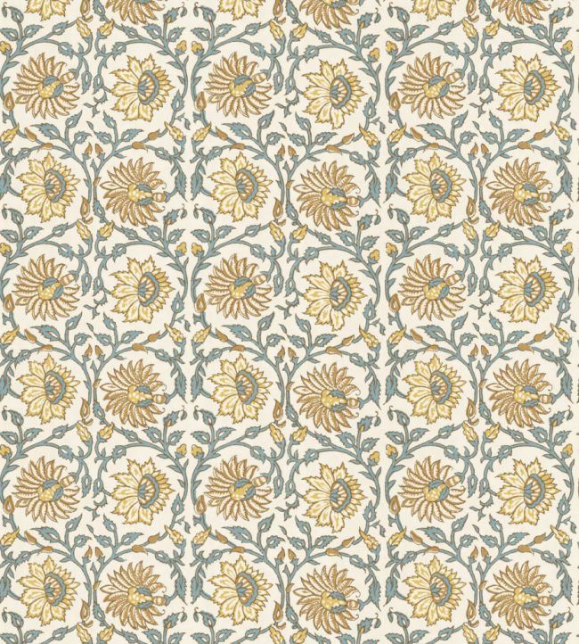 BW45159/4 Cecily Ochre / Teal Wallpaper by GP & J Baker