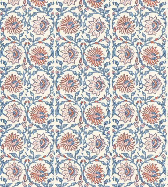BW45159/5 Cecily Red / Blue Wallpaper by GP & J Baker
