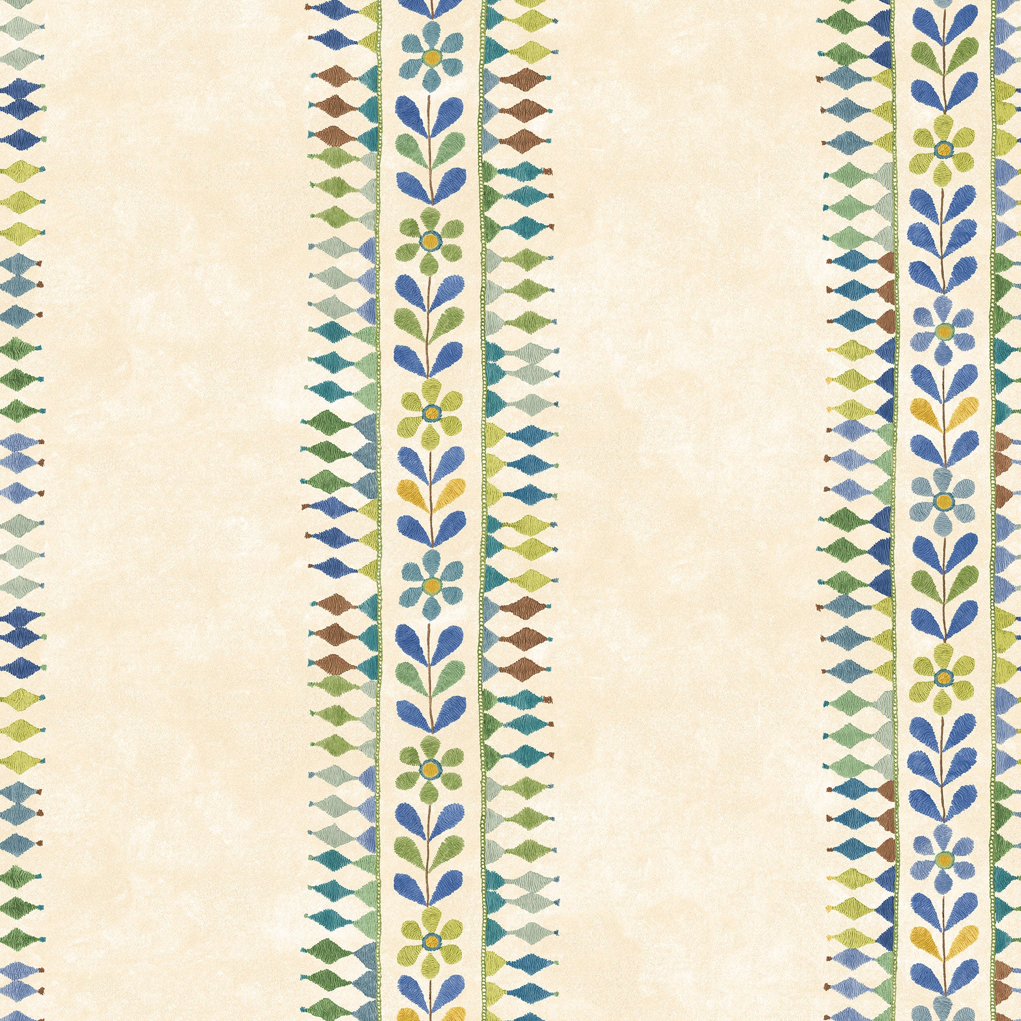 BW45162_2 Flower Pot Blue/Green Kit Kemp Wallpapers II Wallpaper by GP & J Baker