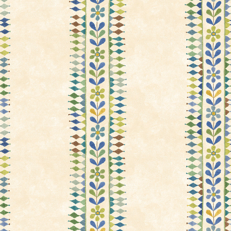 BW45162_2 Flower Pot Blue/Green Kit Kemp Wallpapers II Wallpaper by GP & J Baker