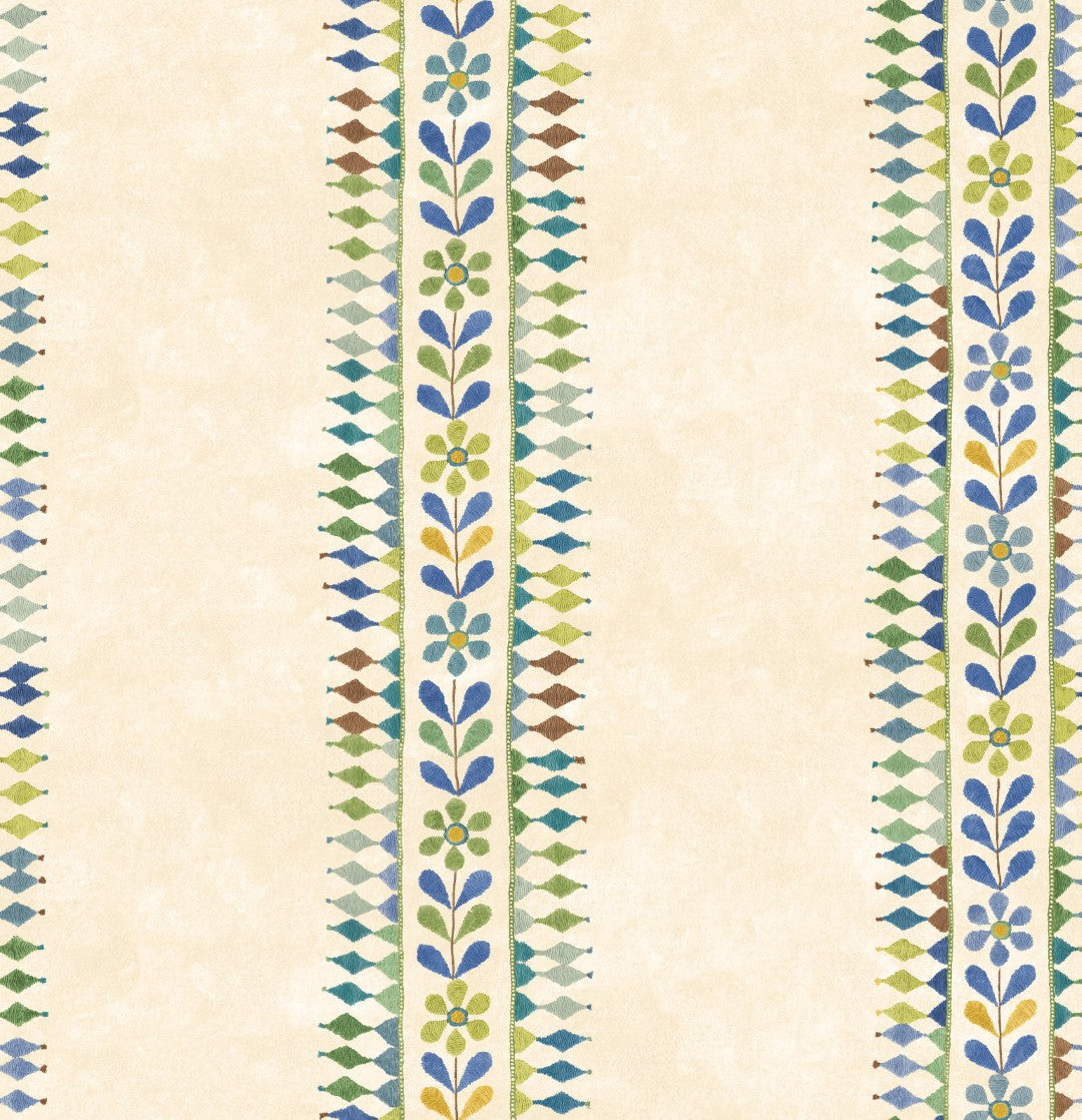 BW45162_2 Flower Pot Blue/Green Kit Kemp Wallpapers II Wallpaper by GP & J Baker