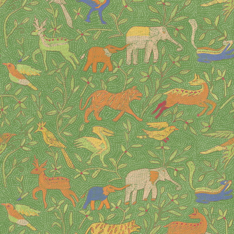 BW45166_3 Noah's Ark Green Kit Kemp Wallpapers II Wallpaper by GP & J Baker