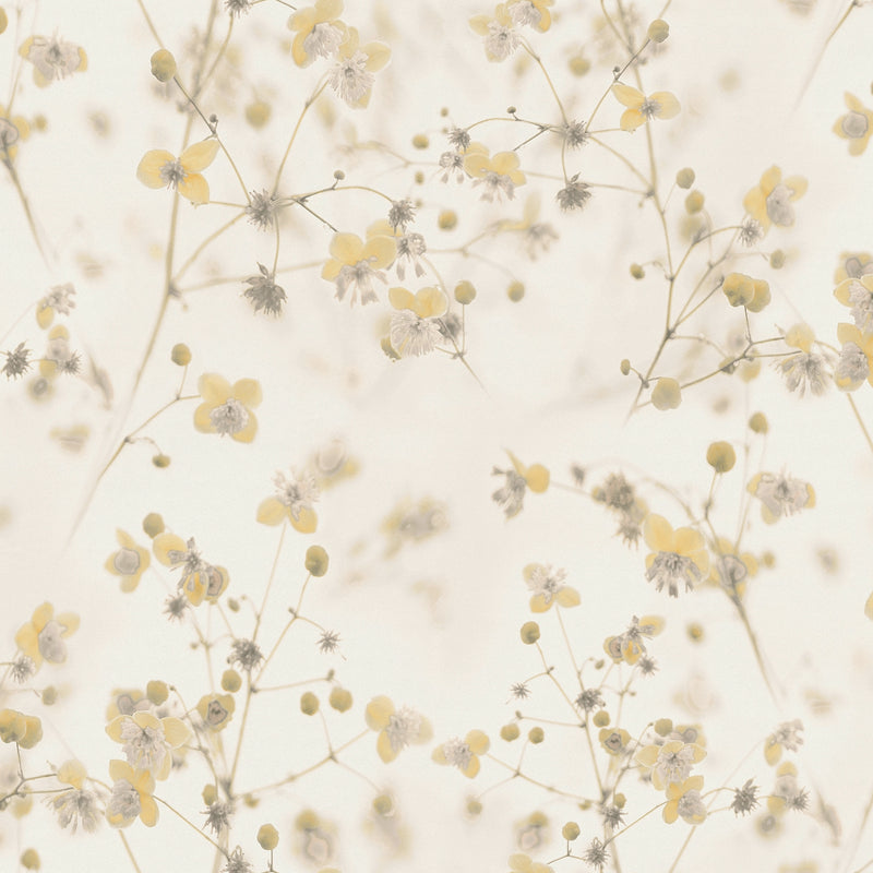BW51037 Delicate Buttercup Motif Blooming Wild Wallpaper By Galerie