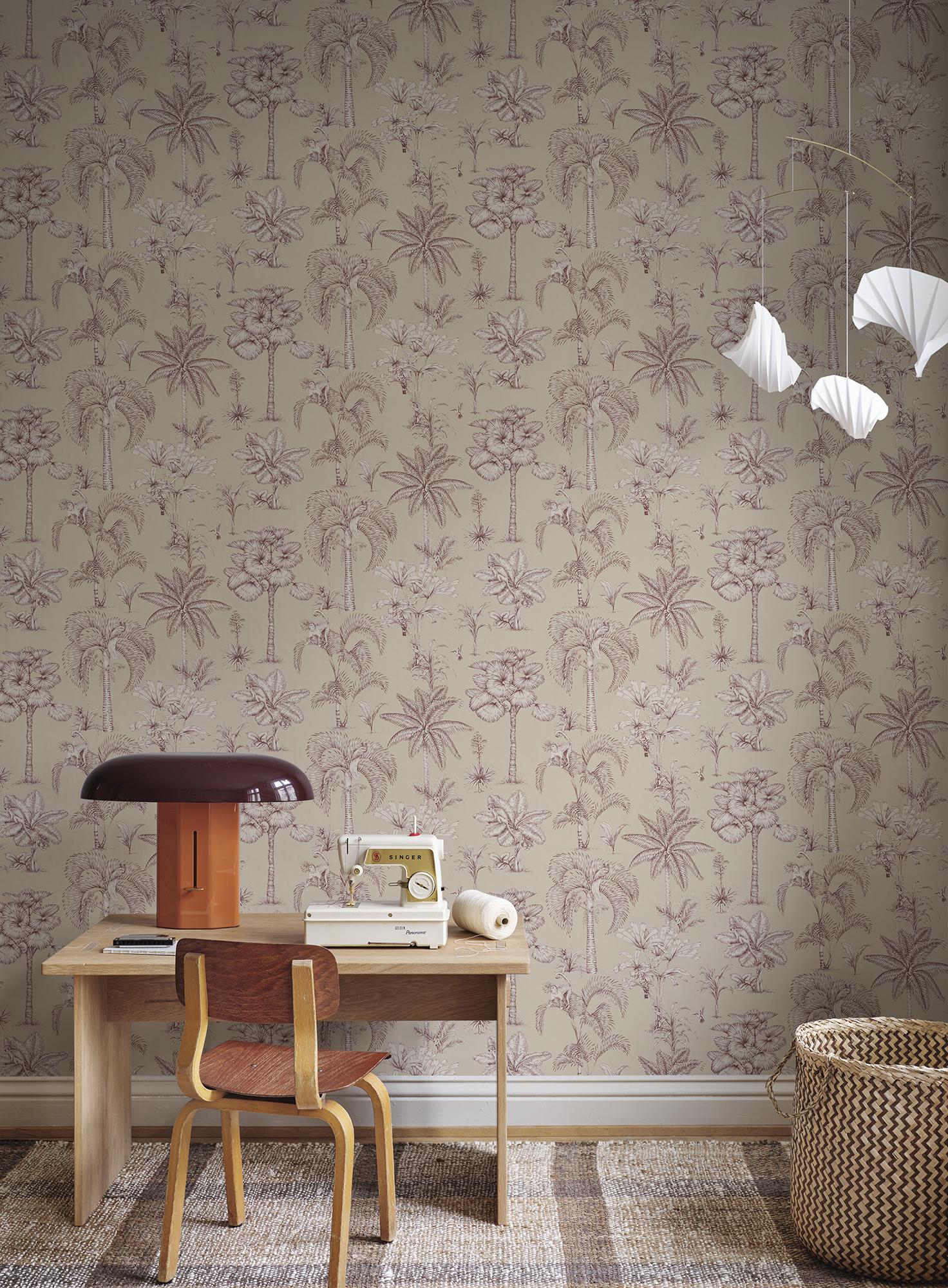 S10650 Beige Adele Familjen Wallpaper by Sandberg