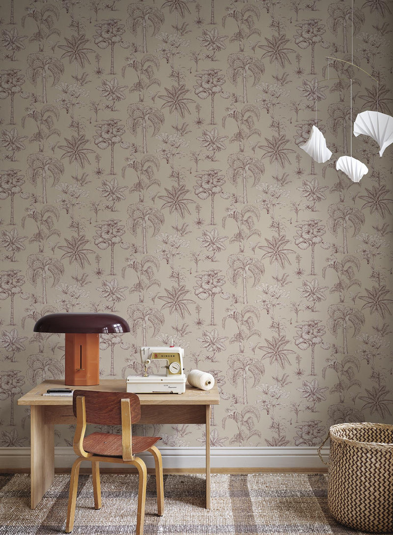 S10650 Beige Adele Familjen Wallpaper by Sandberg