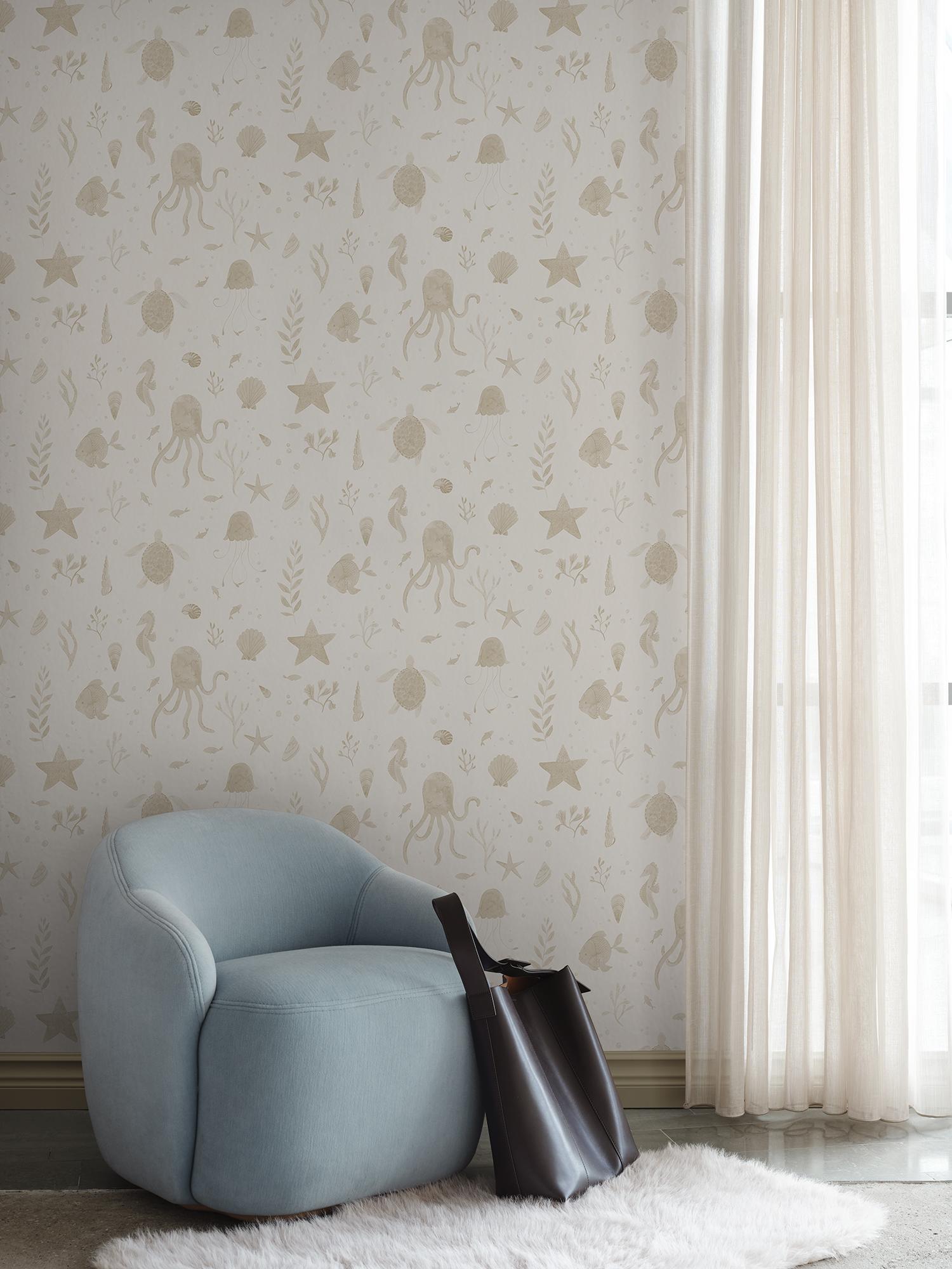 S10716 Beige Della Familjen Wallpaper by Sandberg