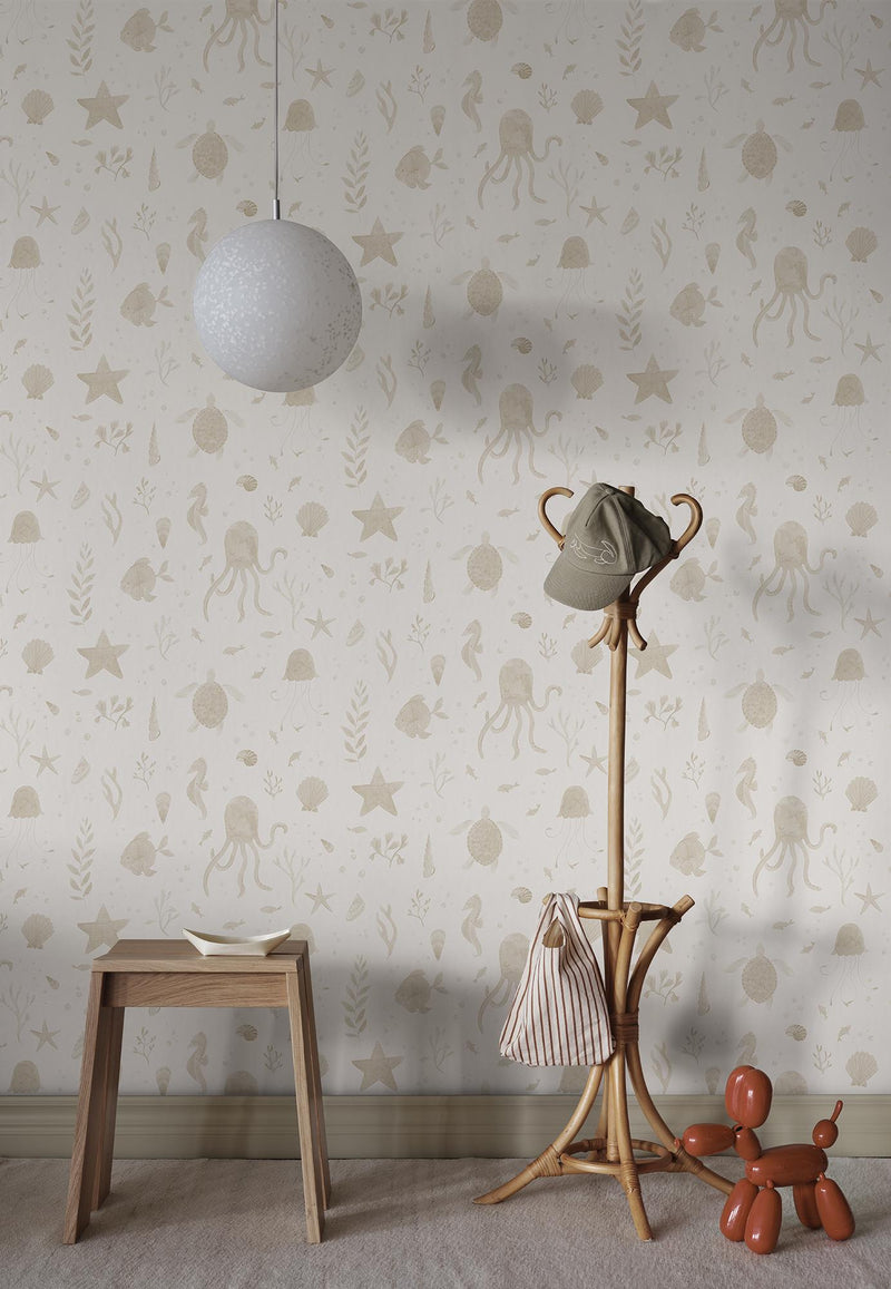 S10716 Beige Della Familjen Wallpaper by Sandberg
