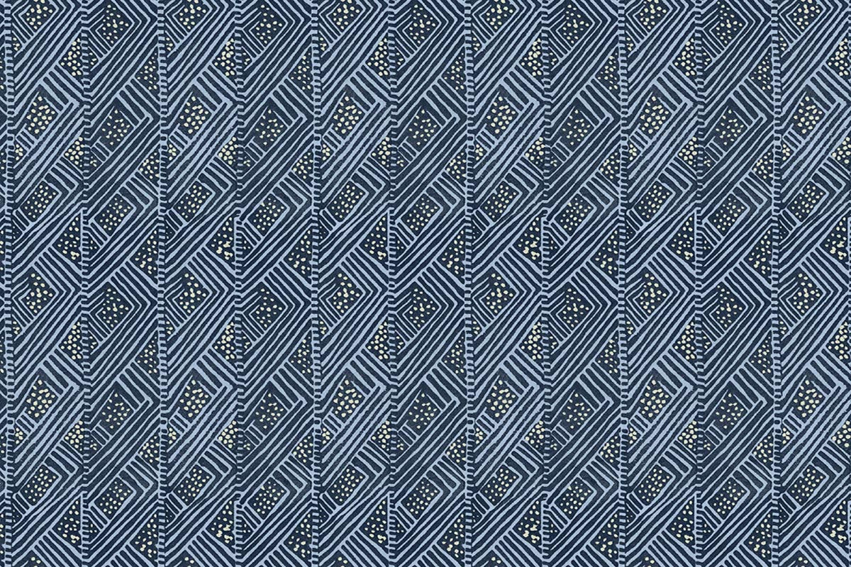 Belge Raffia Cobalt Wallpaper by Christopher Farr Cloth