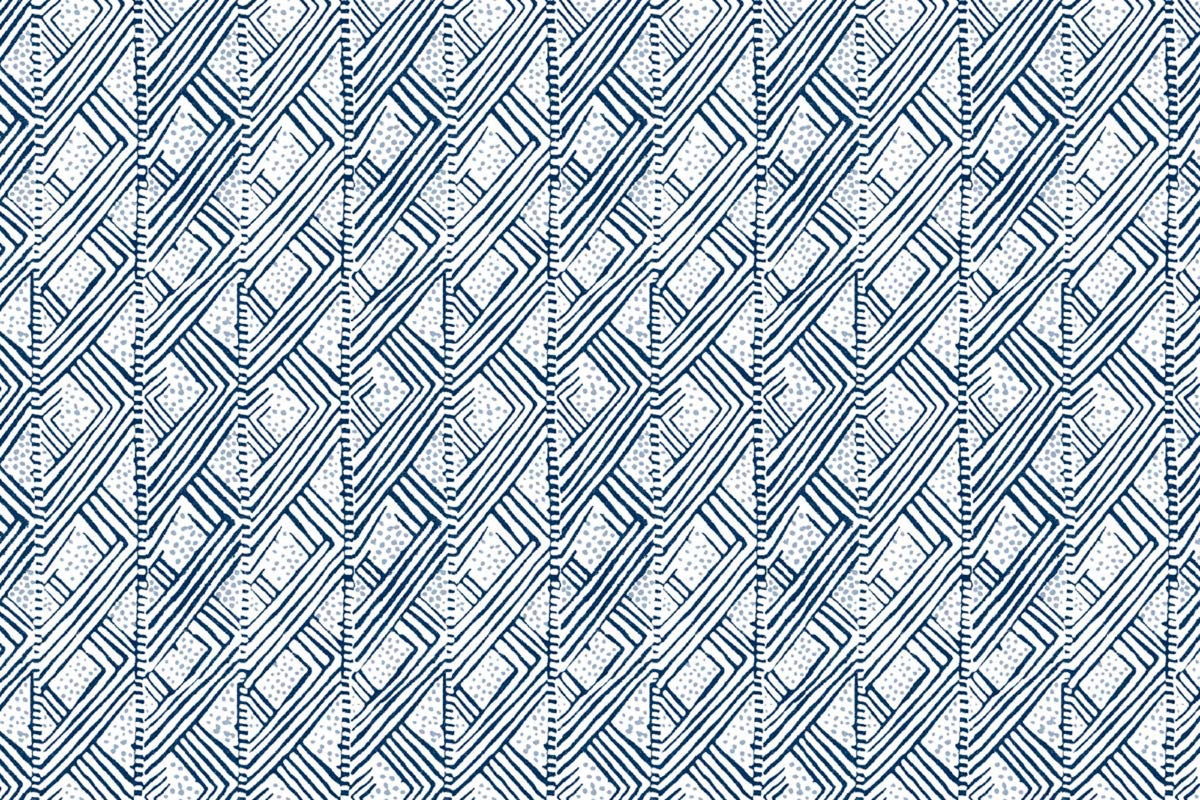 Belge Lapis Blue Wallpaper by Christopher Farr Cloth