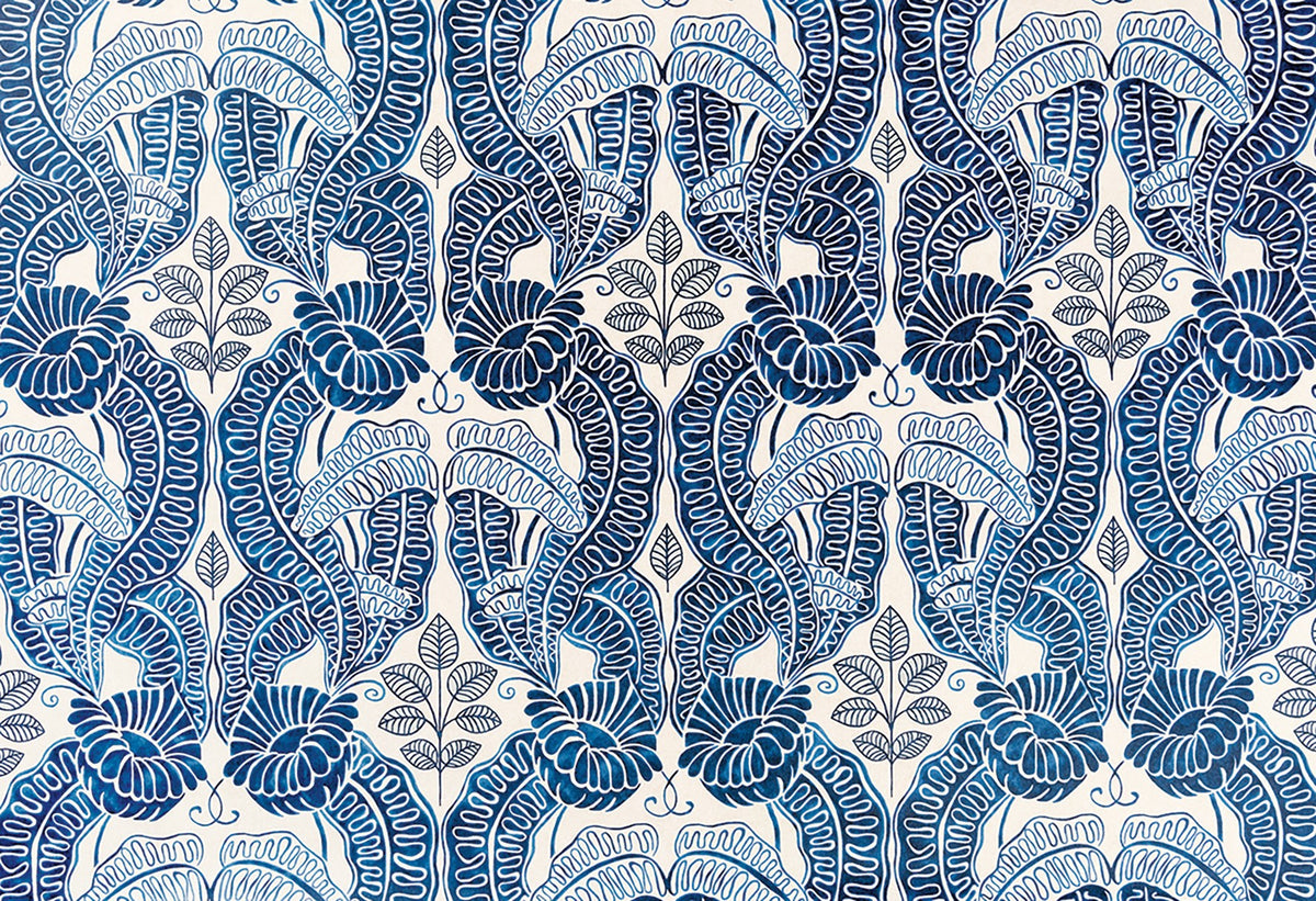 Belle-De-Nuit Dark Indigo fabric by Christopher Farr Cloth