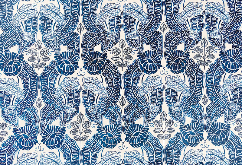 Belle-De-Nuit Dark Indigo fabric by Christopher Farr Cloth