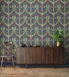 Birds & Cherries Original Brantwood Indigo Wallpaper By GP & J Baker
