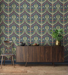 Birds & Cherries Original Brantwood Indigo Wallpaper By GP & J Baker