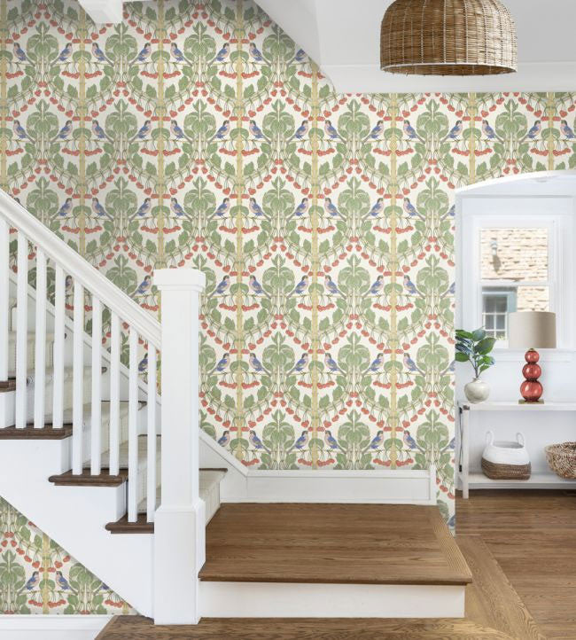 Birds & Cherries Original Brantwood Multi Wallpaper By GP & J Baker