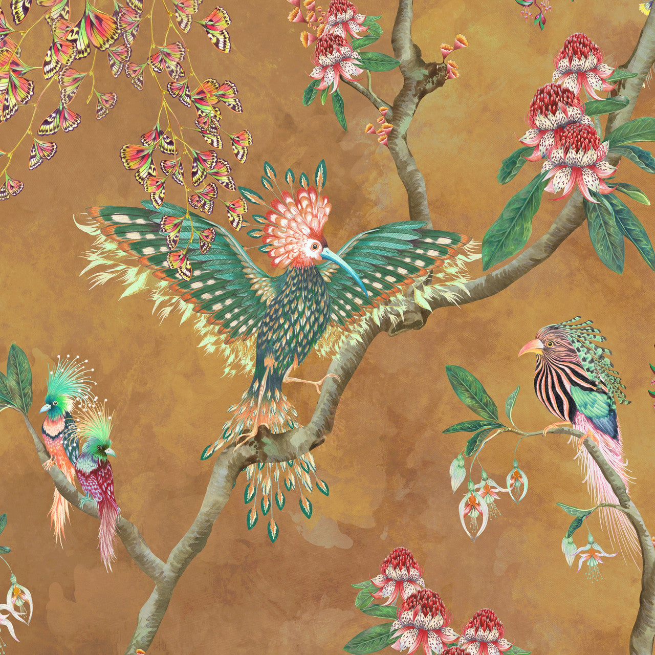 BMWL005/01A Birds in Paradise Wild Life Wallpaper by Brand McKenzie