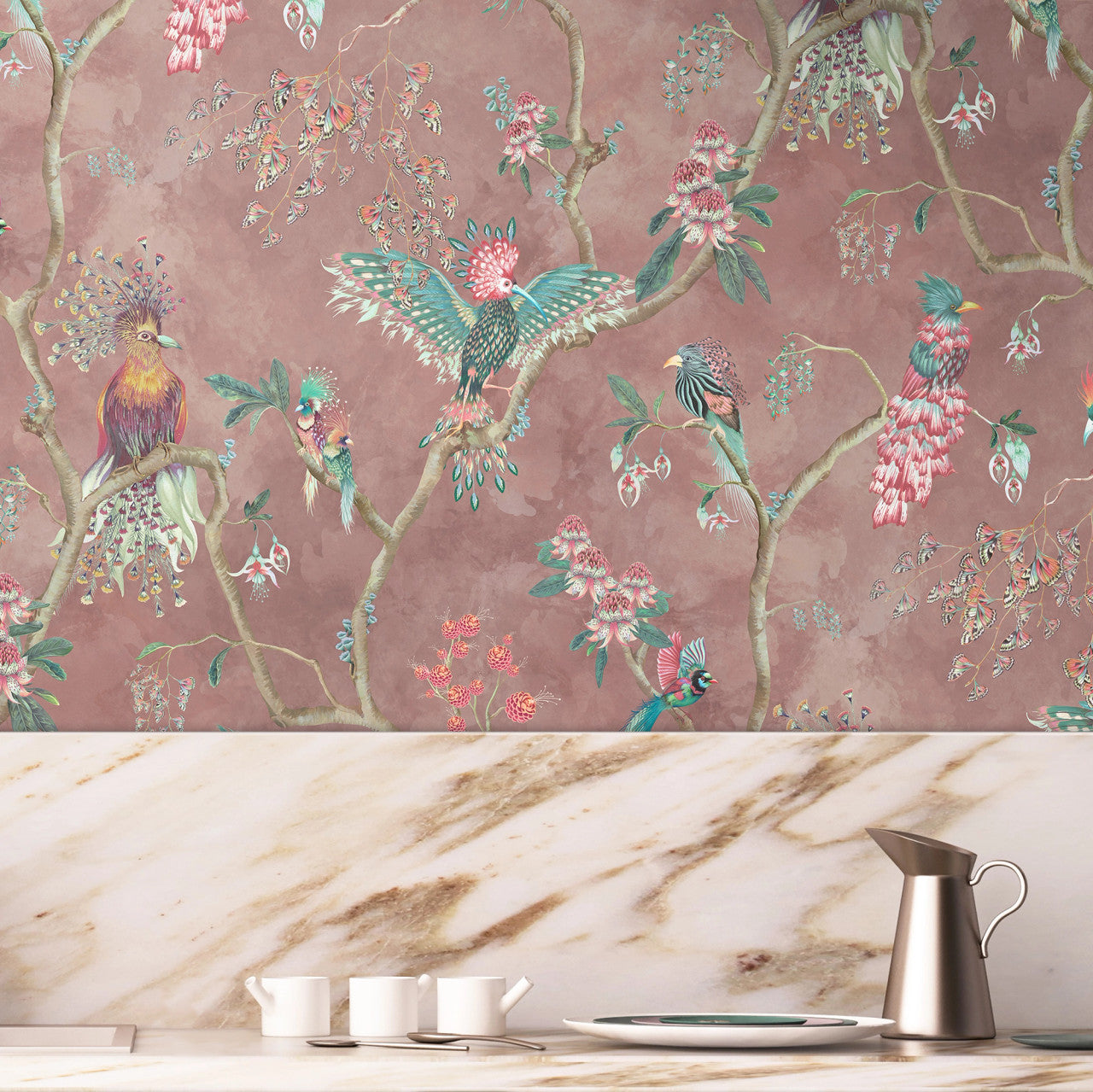 BMWL005/01C Birds in Paradise Wild Life Wallpaper by Brand McKenzie