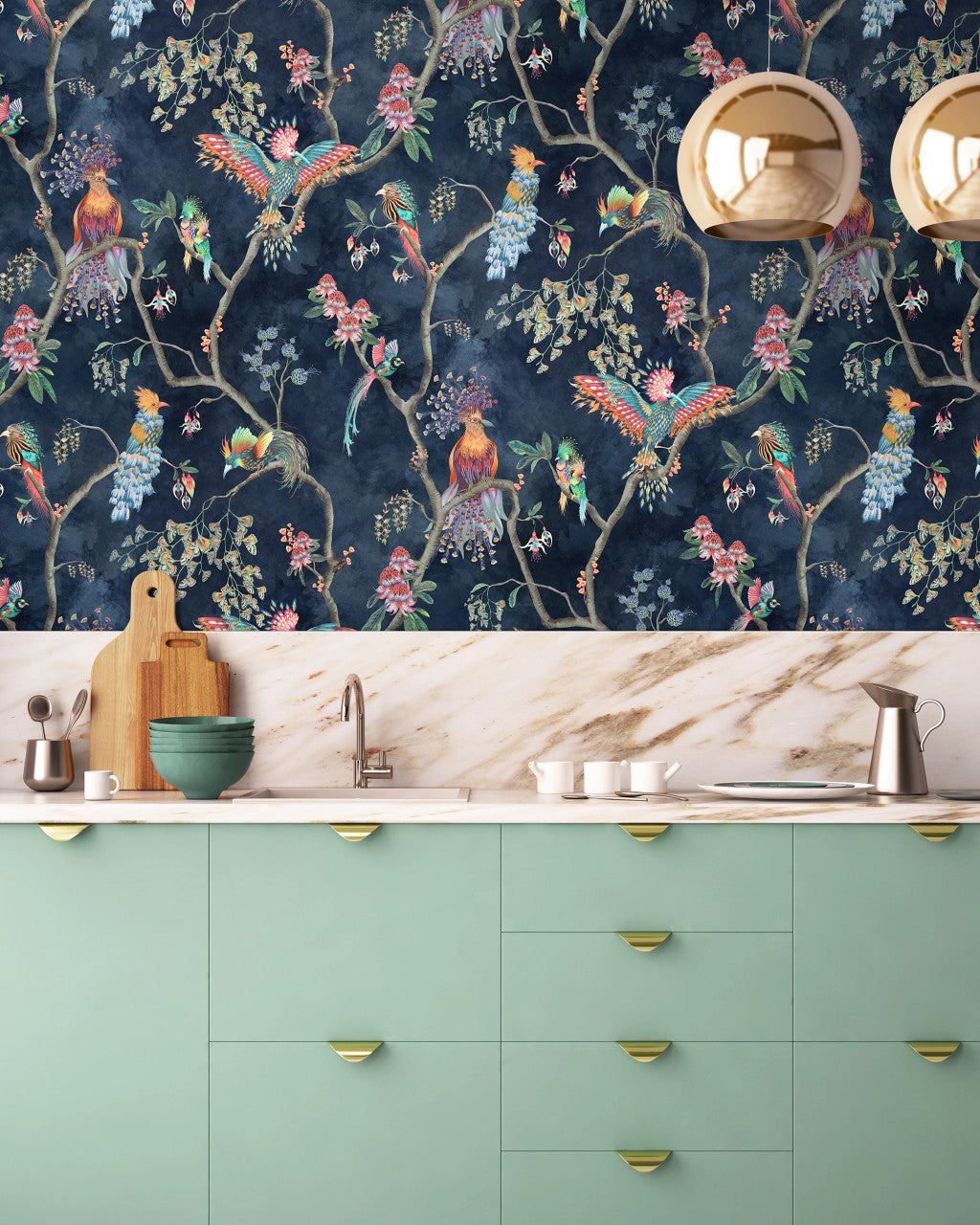 BMWL005/01B Birds in Paradise Wild Life Wallpaper by Brand McKenzie