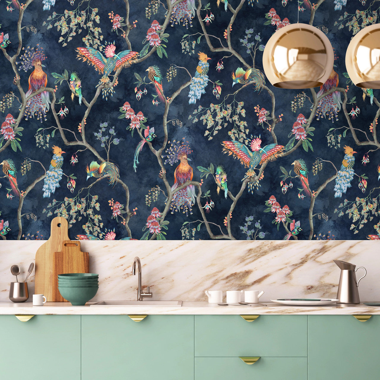 BMWL005/01B Birds in Paradise Wild Life Wallpaper by Brand McKenzie