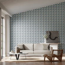 112944 Blocks Colour 3 Cornflower Wallpaper by Harlequin
