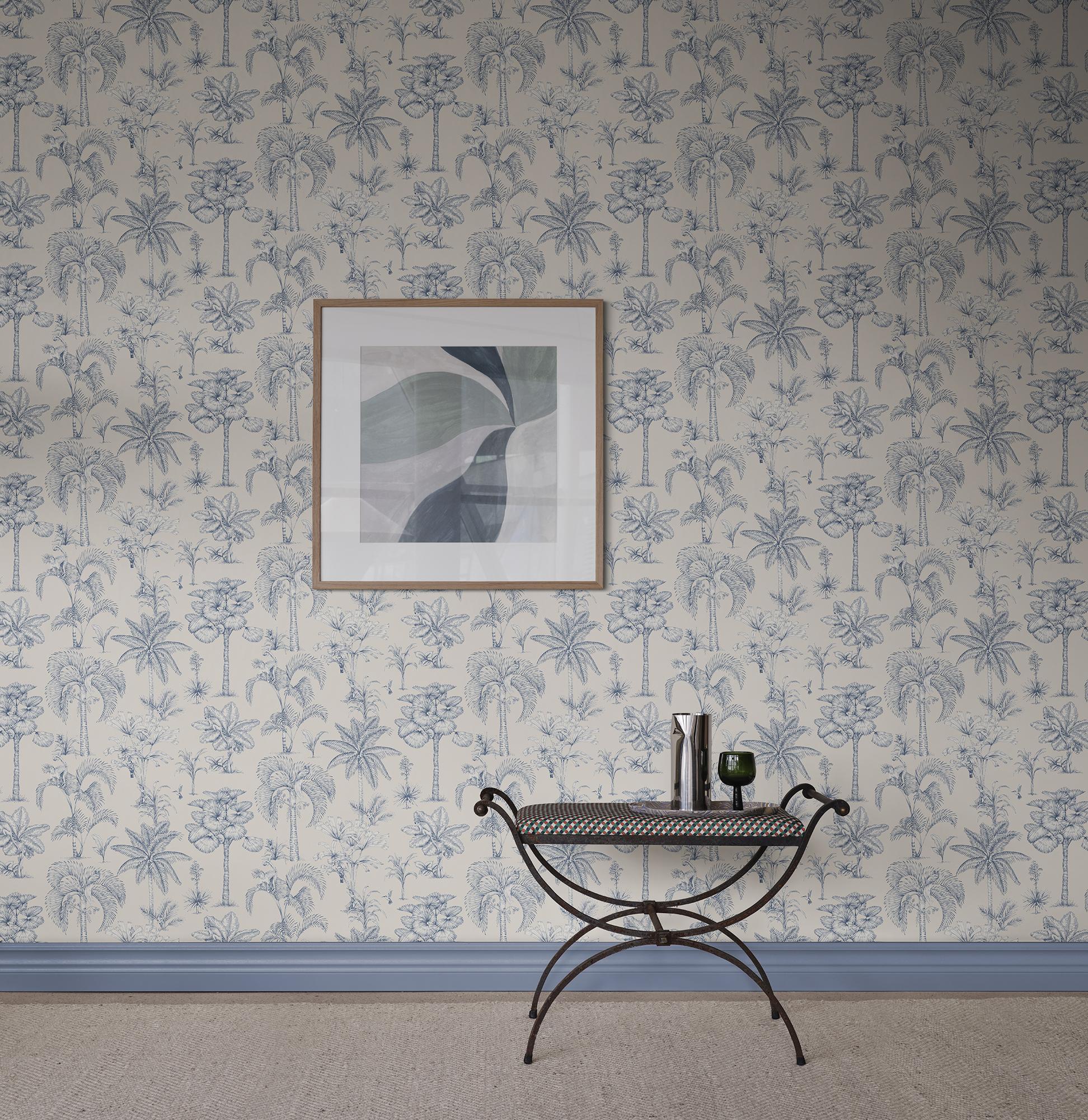 S10649 Blue Adele Familjen Wallpaper by Sandberg