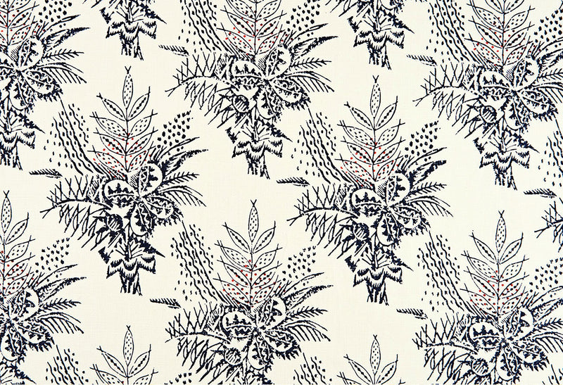 Bouquet Dark Indigo fabric by Christopher Farr Cloth