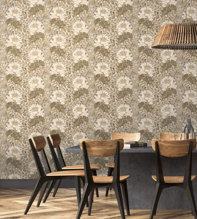 Original Brantwood Red and Green Wallpaper By GP & J Baker