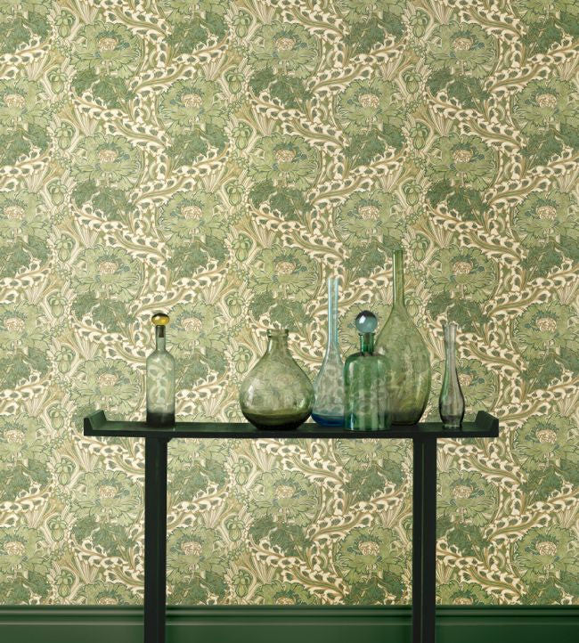 Original Brantwood Indigo and Teal Wallpaper By GP & J Baker