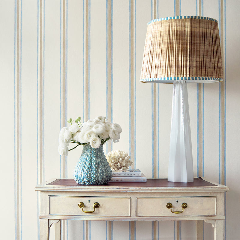 Beckley Stripe Bristol Natural Wallpaper by Anna French | AT57820