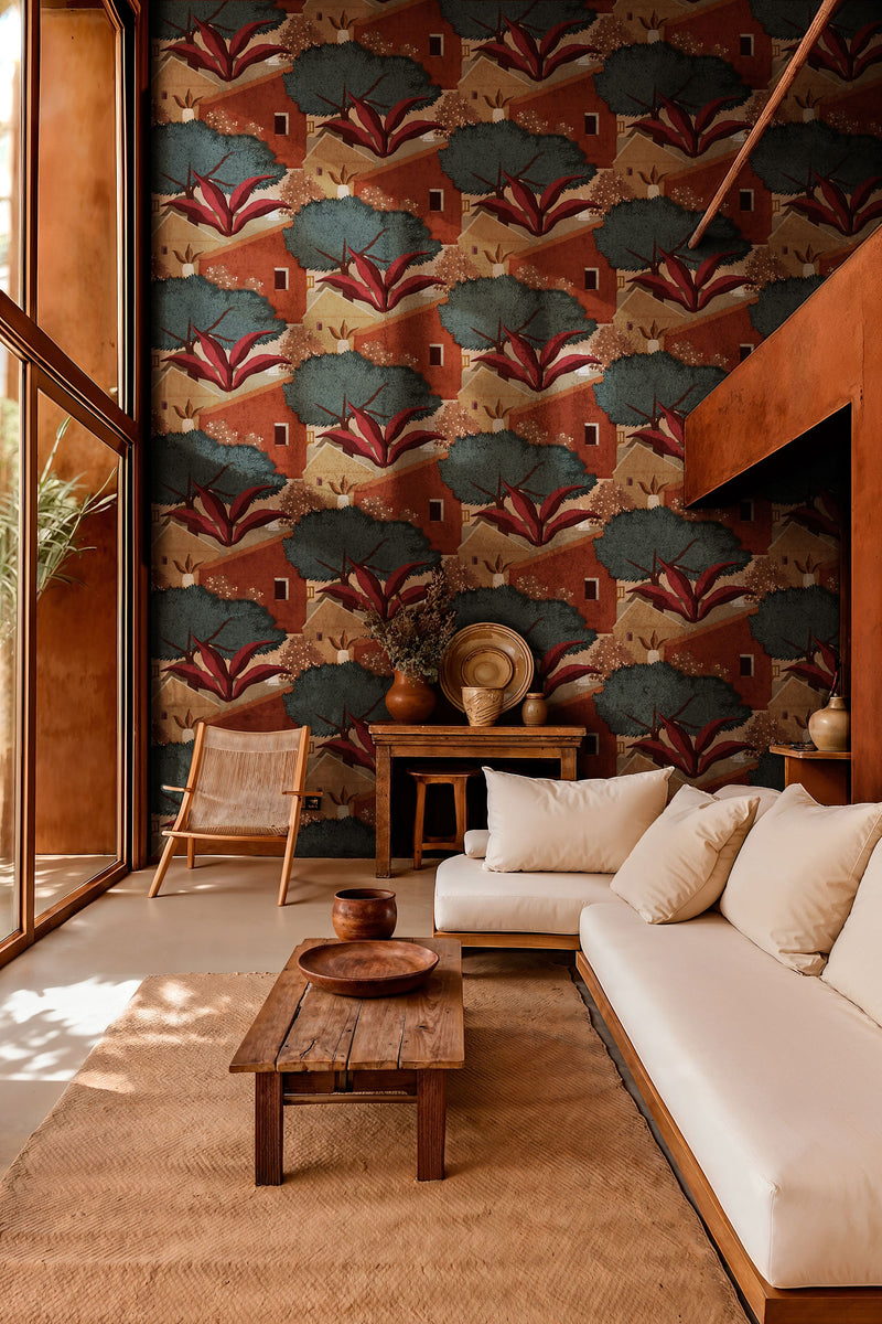 Nopoló Terracota Sarape Wallpaper by Coordonné