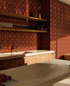 Mazahua Terracota Sarape Wallpaper by Coordonné