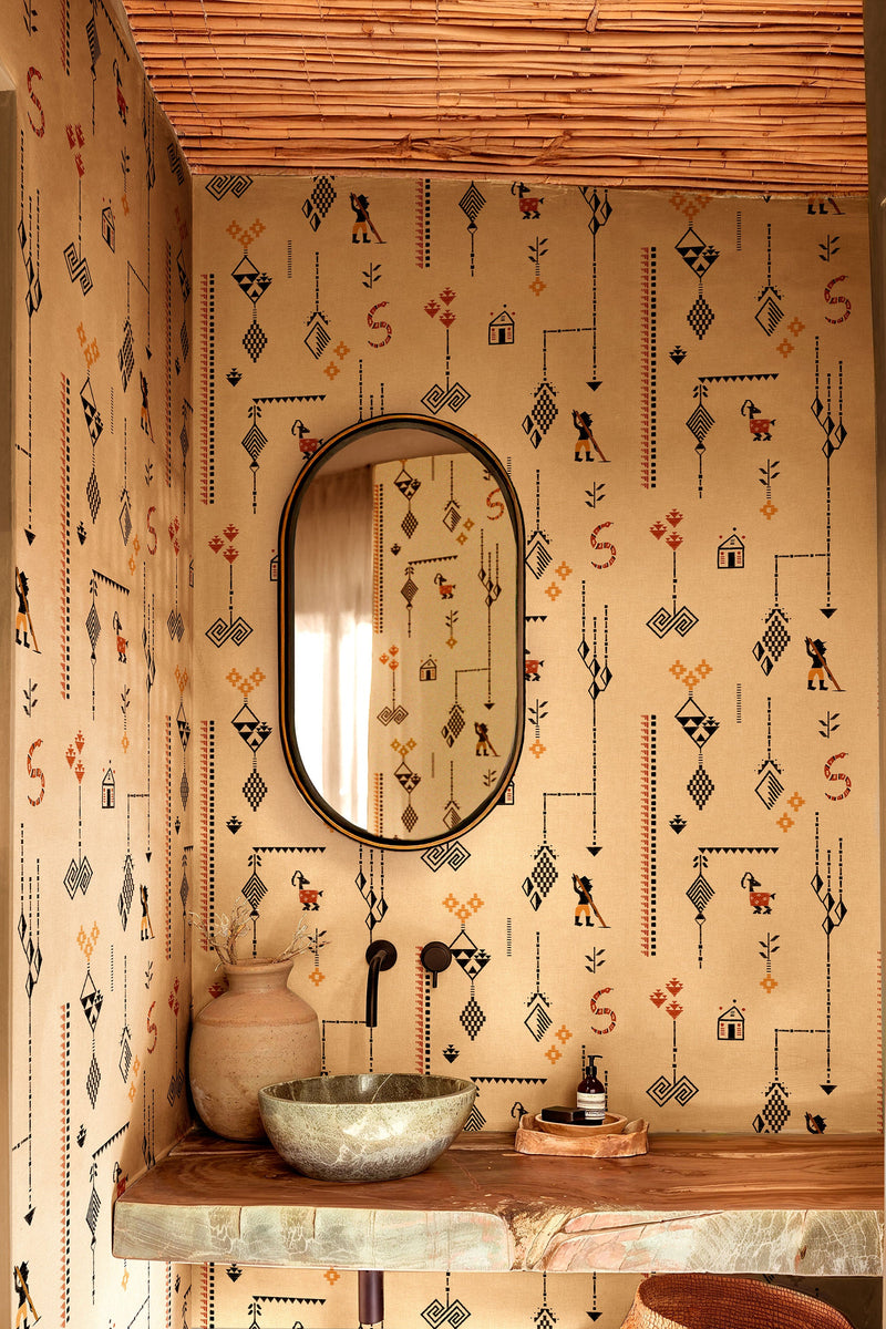 Criollo Terracota Sarape Wallpaper by Coordonné