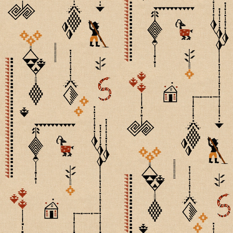 Criollo Terracota Sarape Wallpaper by Coordonné