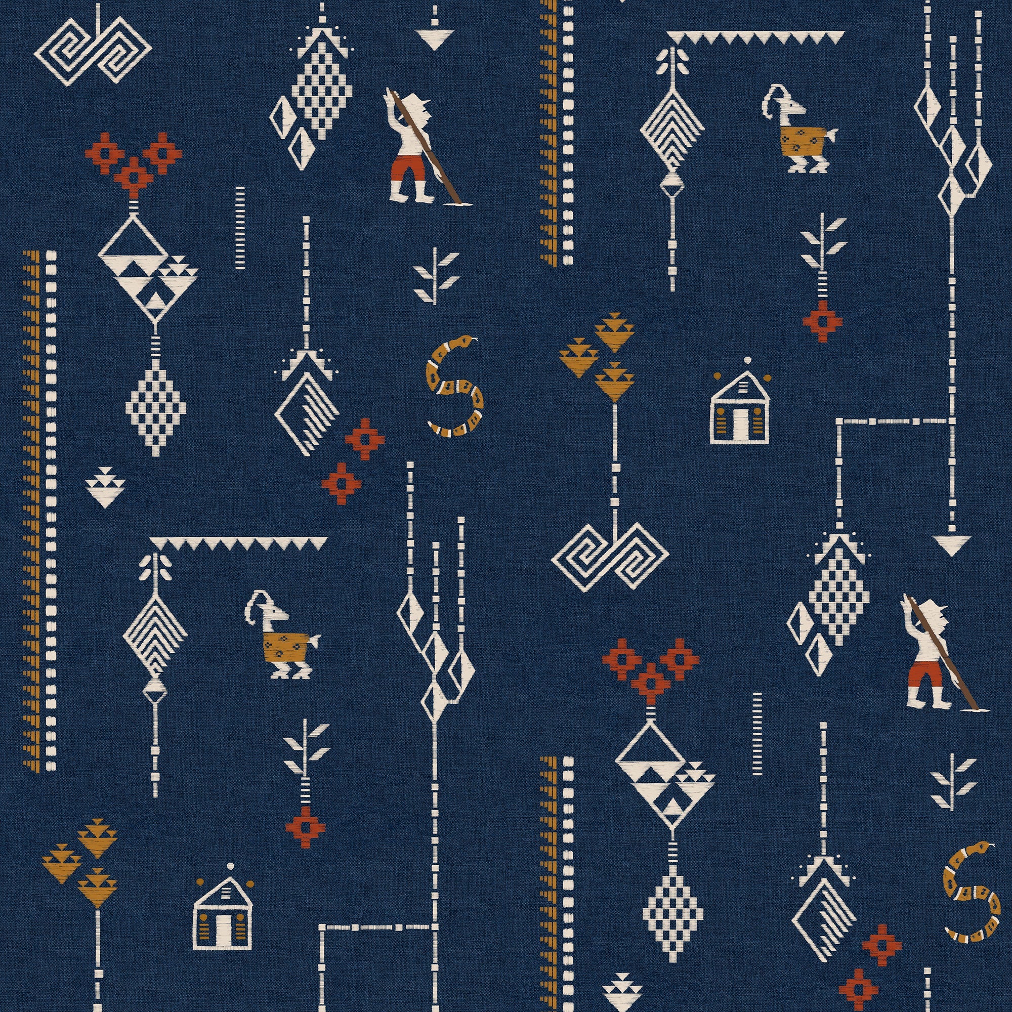 Criollo Índigo Sarape Wallpaper by Coordonné