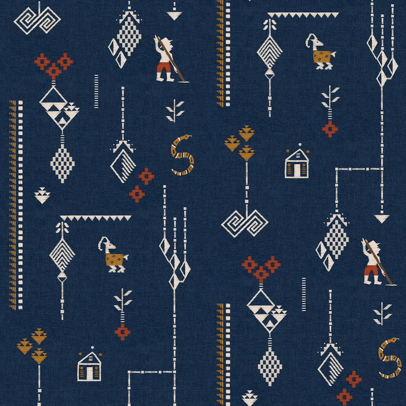 Criollo Índigo Sarape Wallpaper by Coordonné