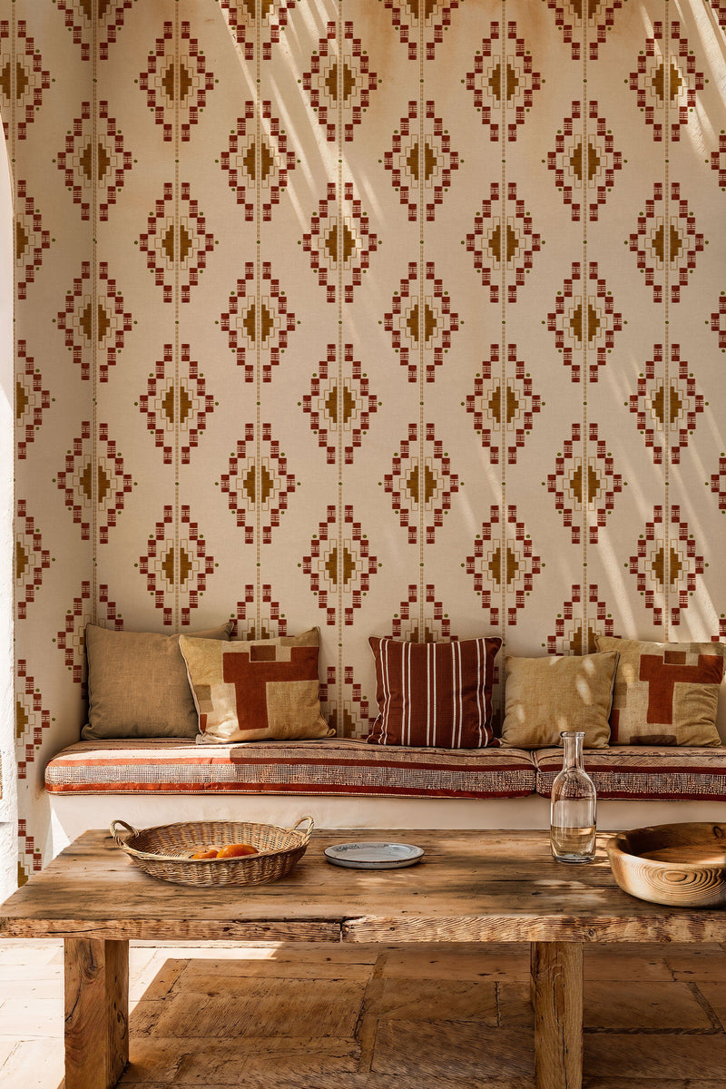 Andes Terracota Sarape Wallpaper by Coordonné