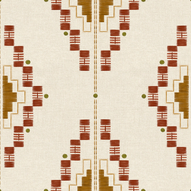 Andes Terracota Sarape Wallpaper by Coordonné