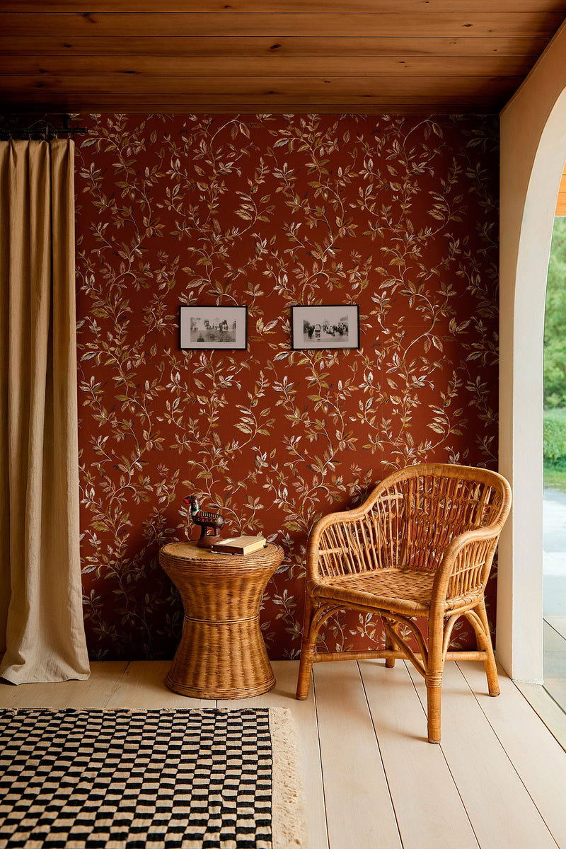 Tenango Terracota Sarape Wallpaper by Coordonné