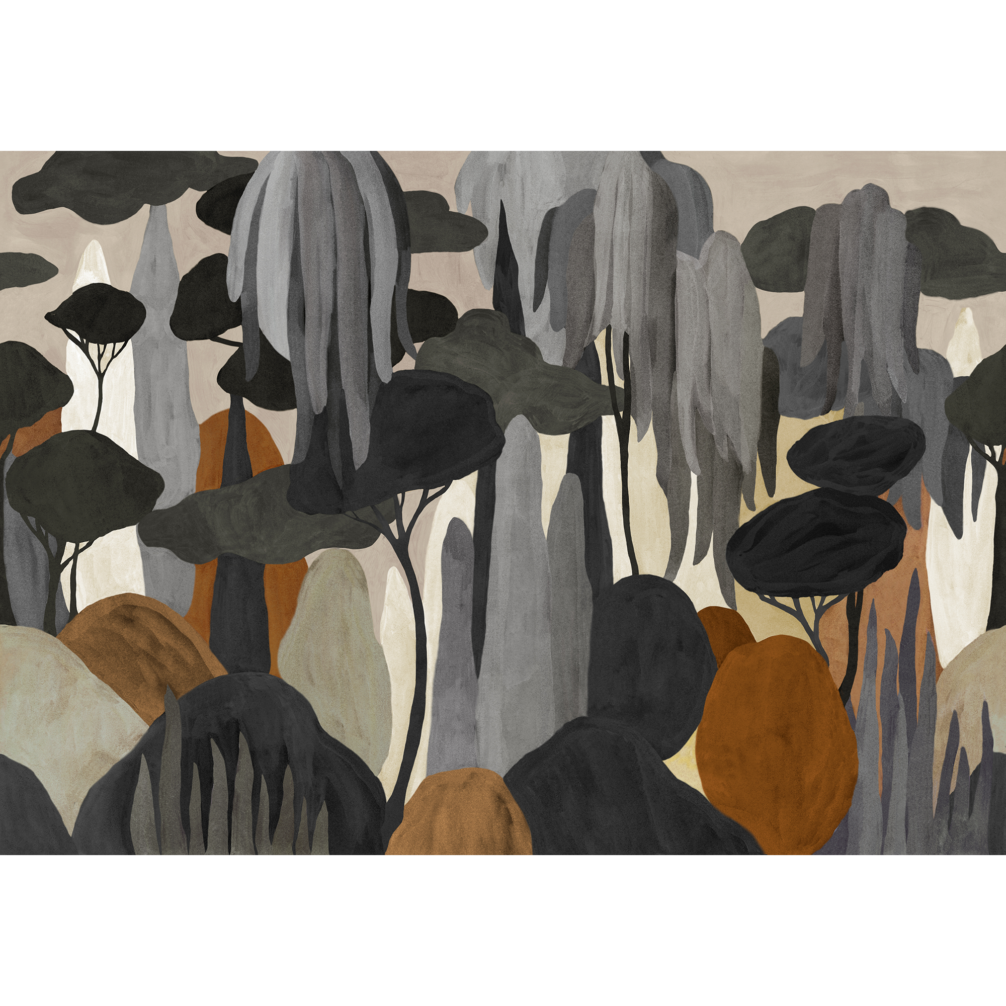 Camécuaro Carbón Sarape Mural by Coordonné (390x280cm)