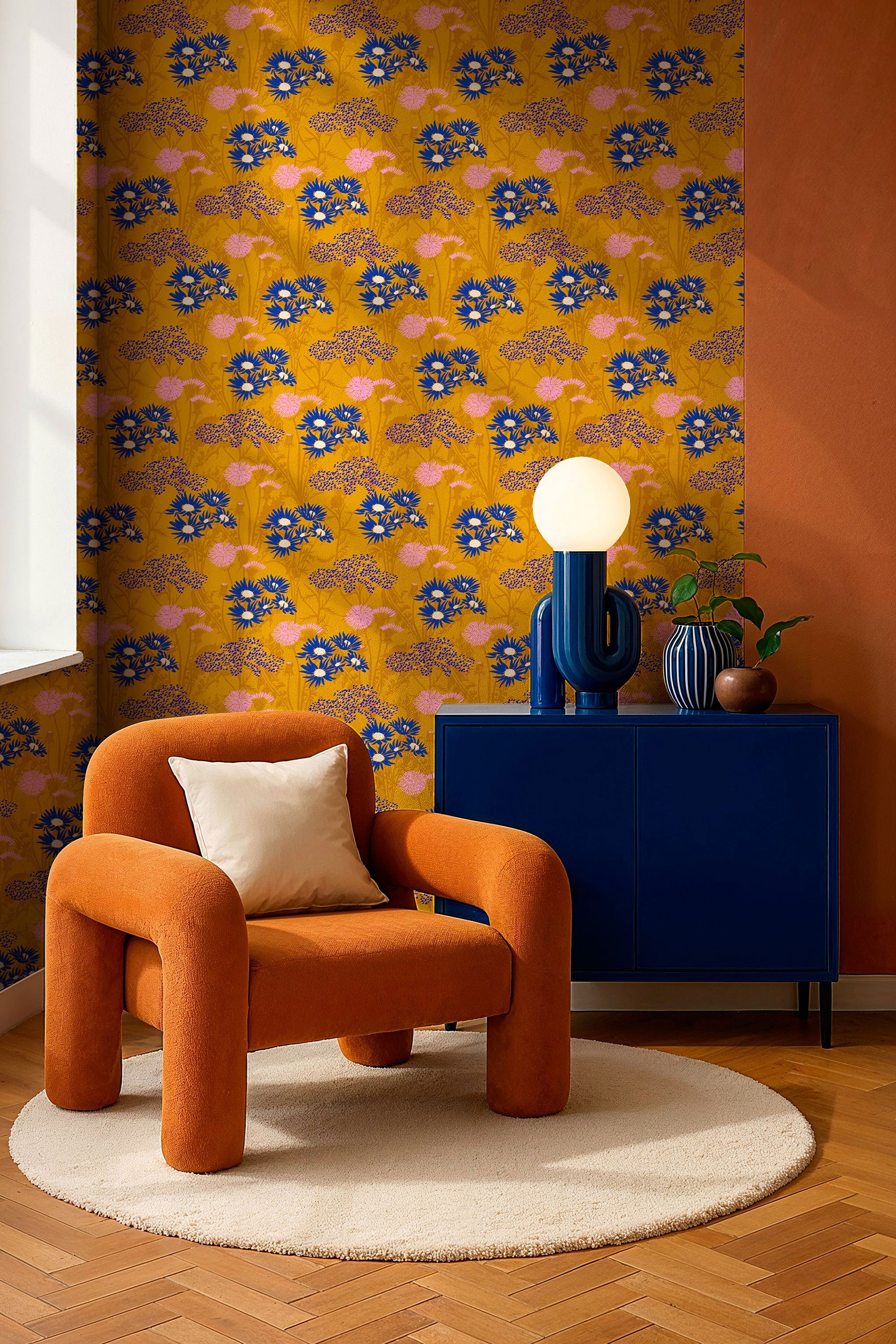 Picnic Golden Coco Dávez Colortherapills Wallpaper by Coordonné
