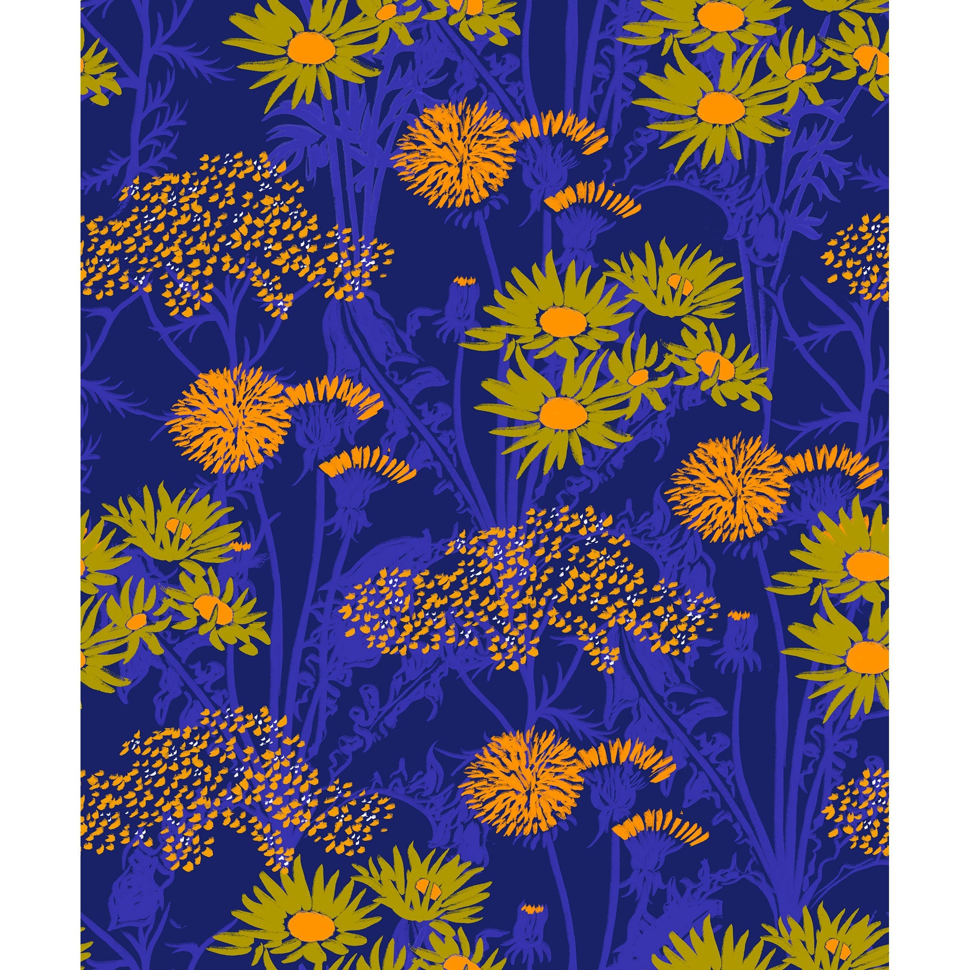 Picnic Cobalt Coco Dávez Colortherapills Wallpaper by Coordonné