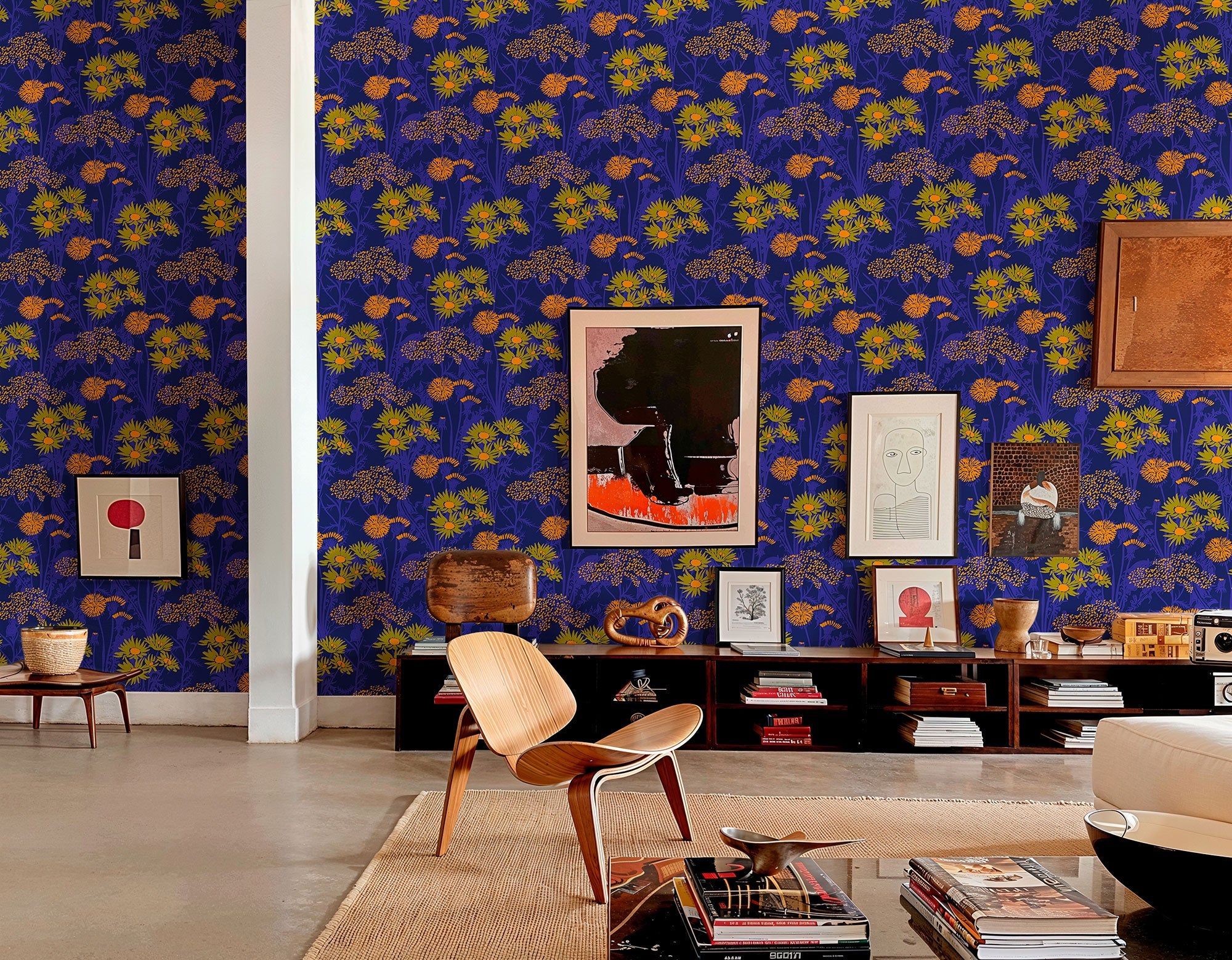 Picnic Cobalt Coco Dávez Colortherapills Wallpaper by Coordonné