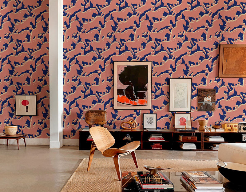 Galope Cobalt Coco Dávez Colortherapills Wallpaper by Coordonné
