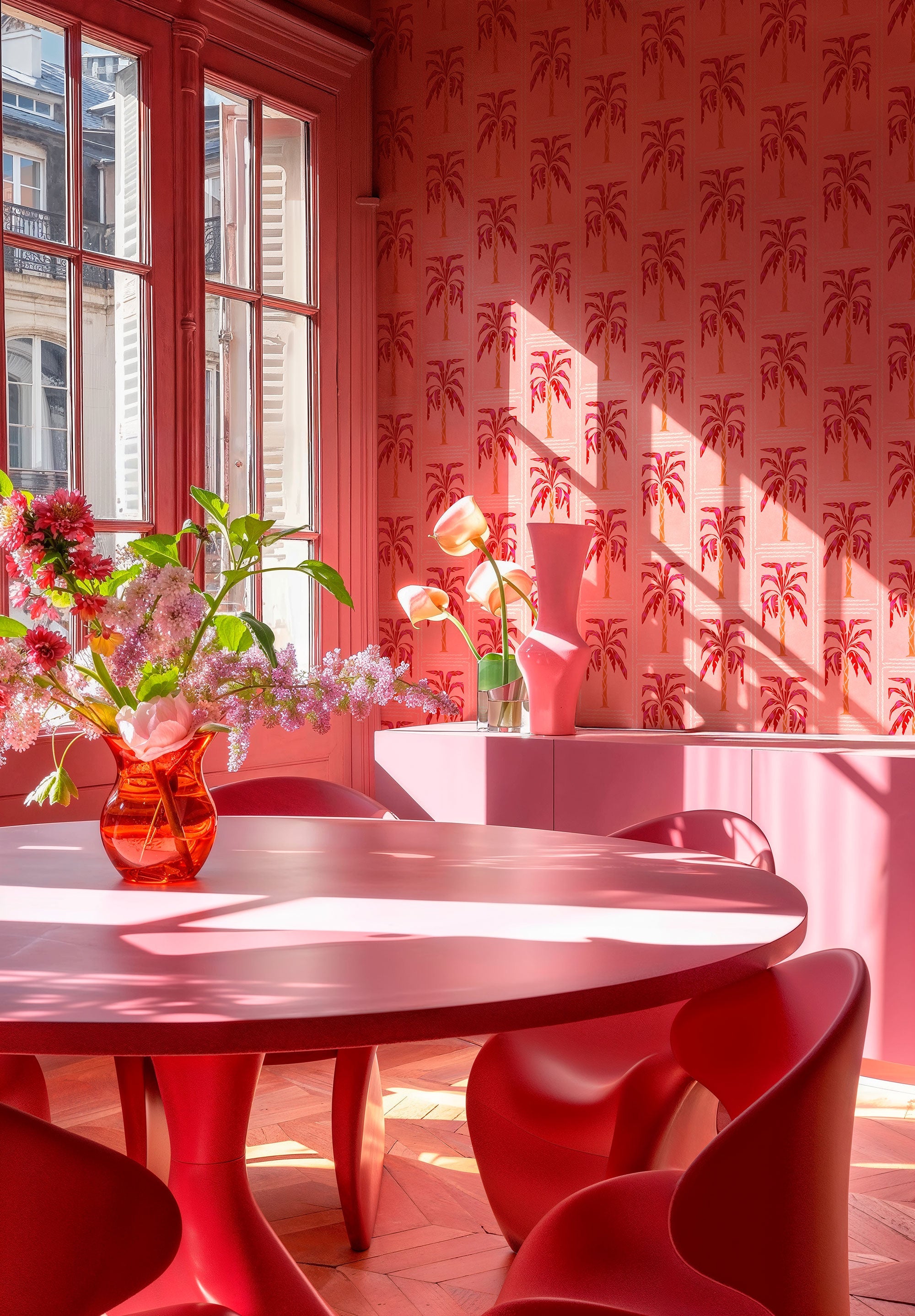 Veraneo Pink Coco Dávez Colortherapills Wallpaper by Coordonné