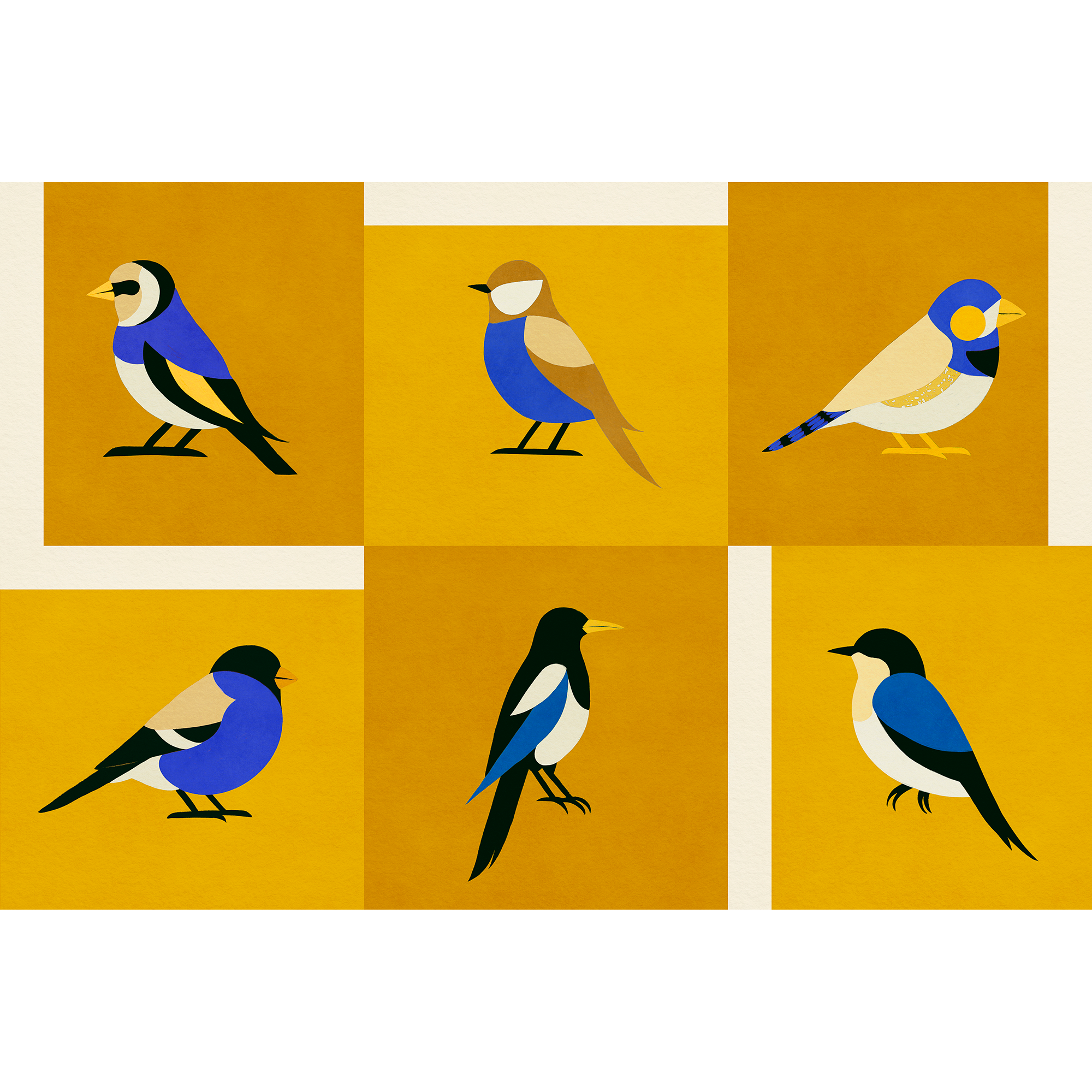 Like a Bird Golden Coco Dávez Colortherapills Wallpaper by Coordonné