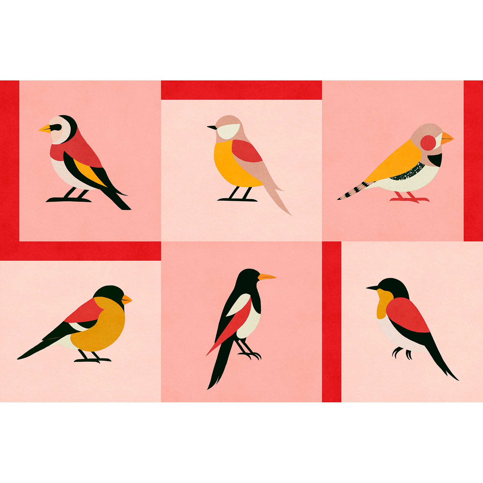 Like a Bird Pink Coco Dávez Colortherapills Wallpaper by Coordonné