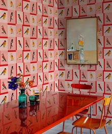 Like a Bird Pink Coco Dávez Colortherapills Wallpaper by Coordonné