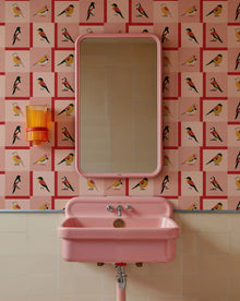 Like a Bird Pink Coco Dávez Colortherapills Wallpaper by Coordonné