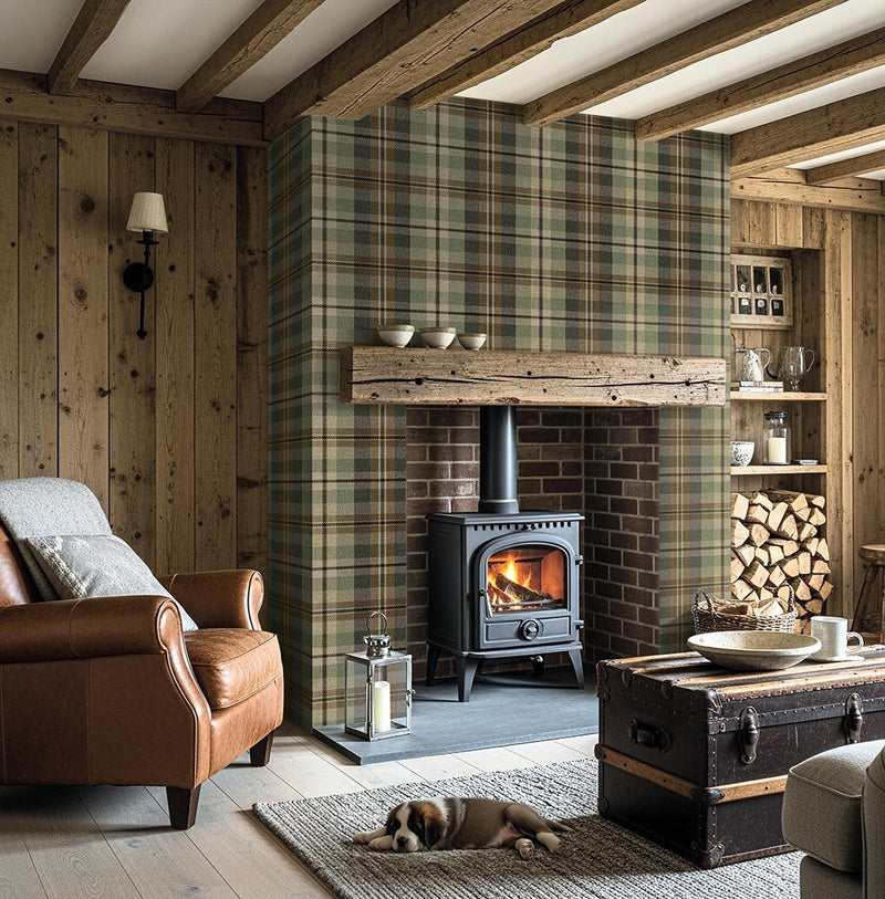 CA10106 Dundee Moss Green Wallpaper by Carl Robinson for Today Interio