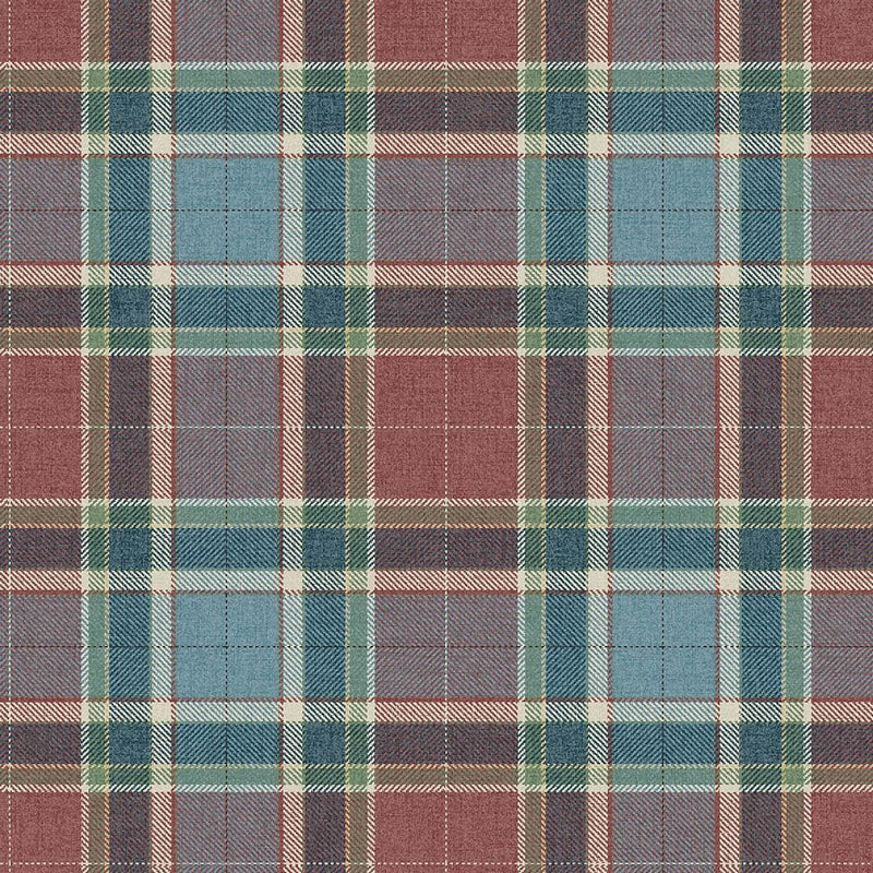 CA10401 Stirling Blue and Red Wallpaper by Carl Robinson for Today Int